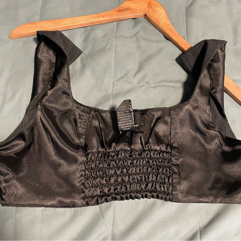 Y2K Guess Bra Top Med Black Club Office Siren Pinstripe Acubi Contemporary Glam - Picture 14 of 14